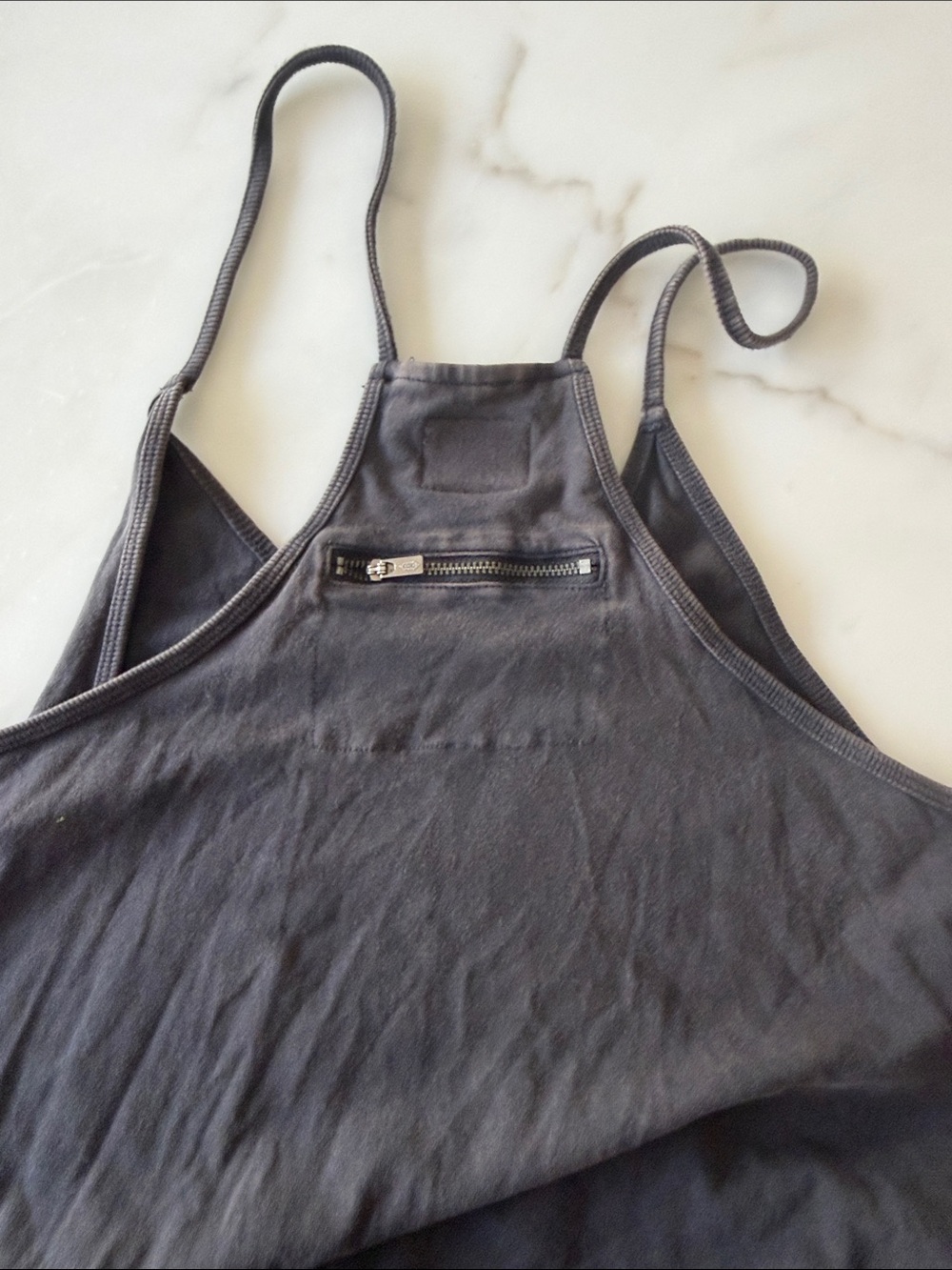 Free People Hot Shot Onesie Relaxed Black Sleeveless Romper- washed black XS - Picture 7 of 7
